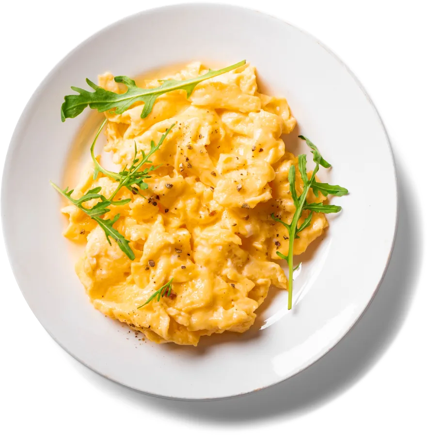 Plate of scrambled eggs